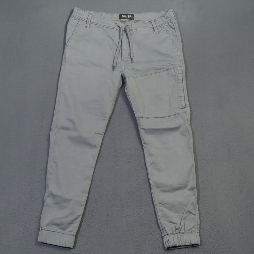 DU/ER Pants Men's 33x29 Gray No Sweat Jogger Pull On Elastic Waist Drawstrings